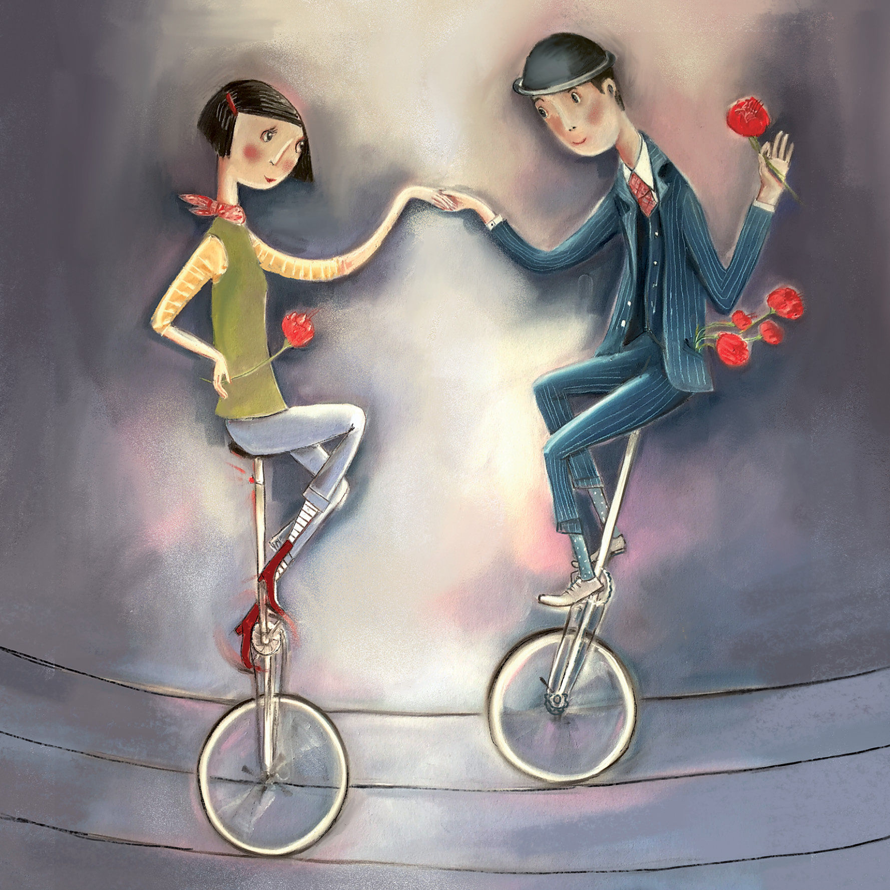 Large Square Greeting Card -Red Roses