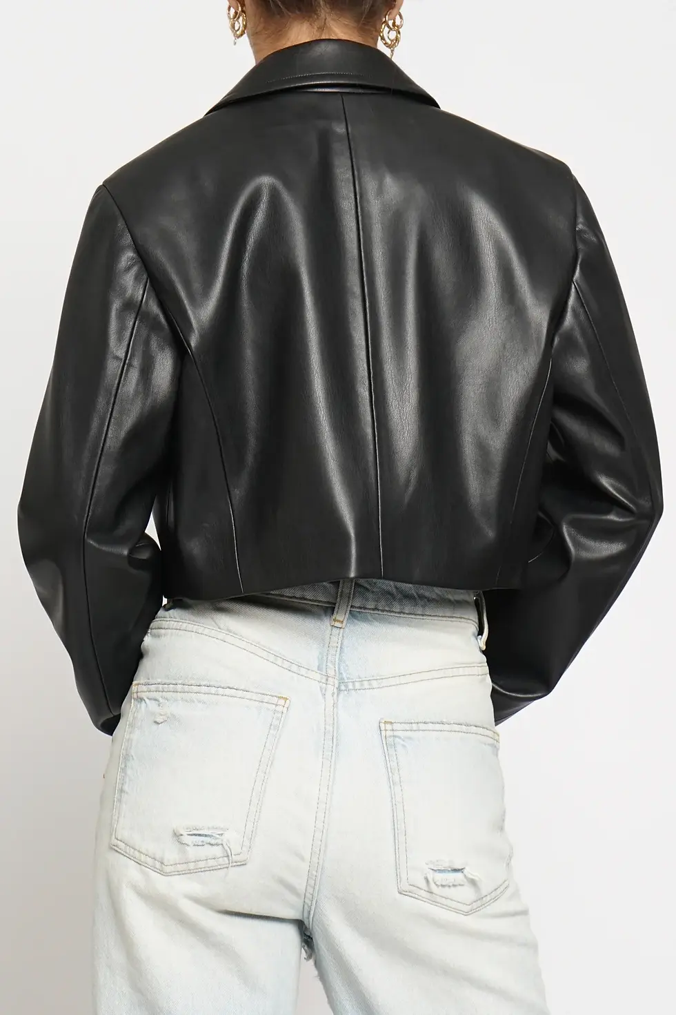 Thumbnail: Cropped Vegan Leather Jacket