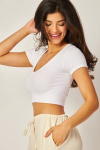 Thumbnail: Seamless Plunge Crop Tee