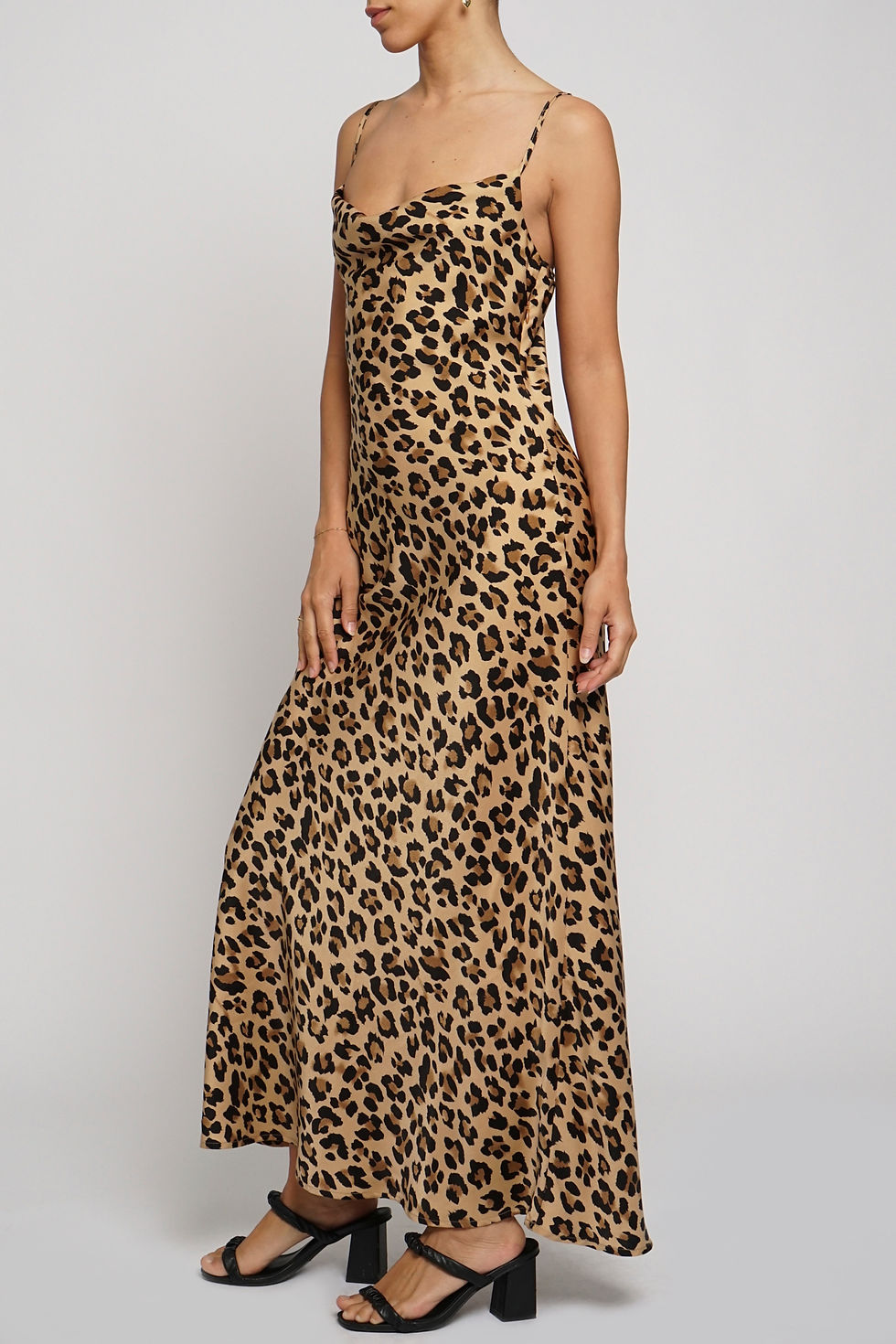 Thumbnail: Satin Leopard Maxi Dress