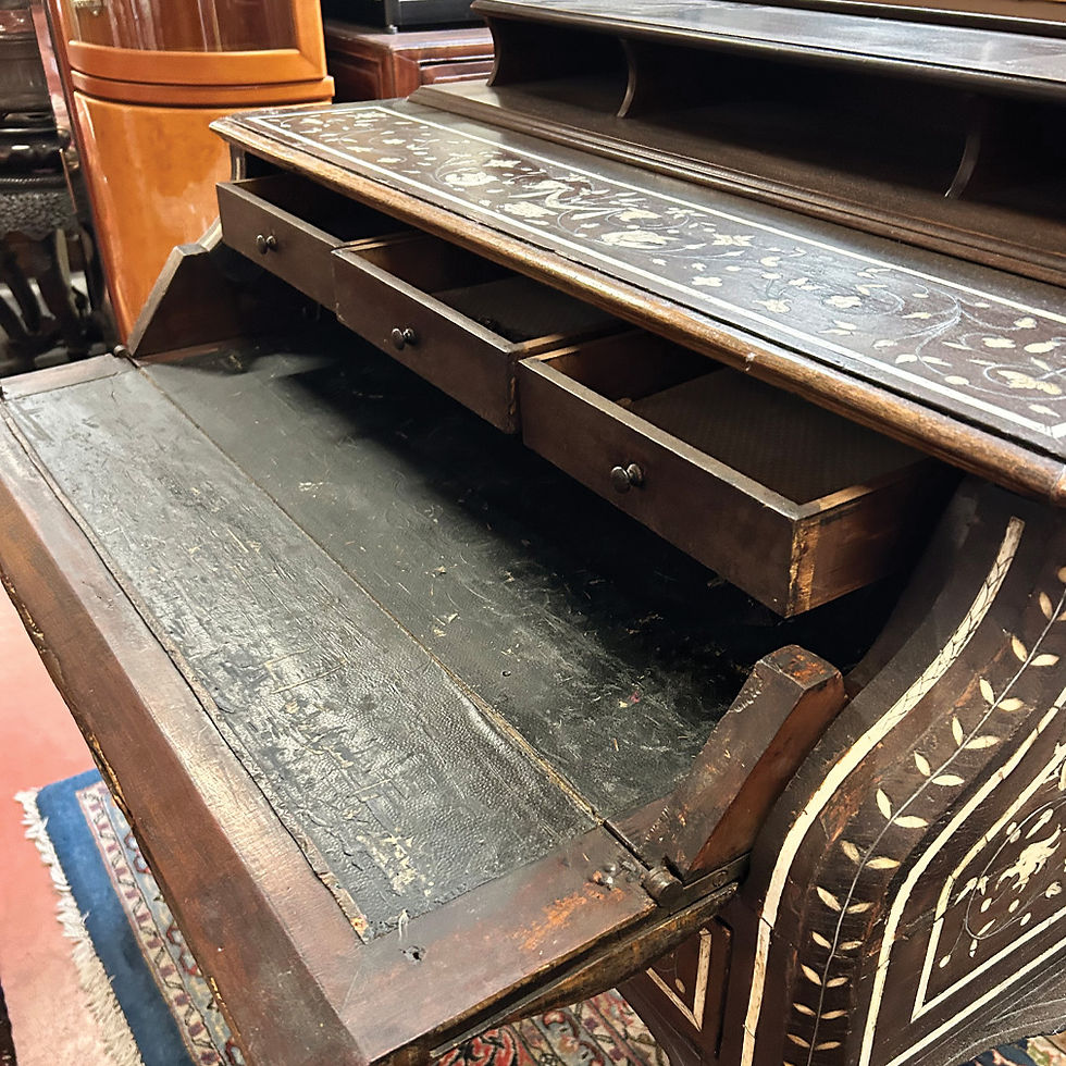 Miniature : 19th Century French Louis XV Style Marquetry Secretary Desk with Fine Inlay
