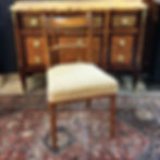 Set of 4 French Art Deco Dining Chairs – 1920s Solid Wood with Upholstered Seats