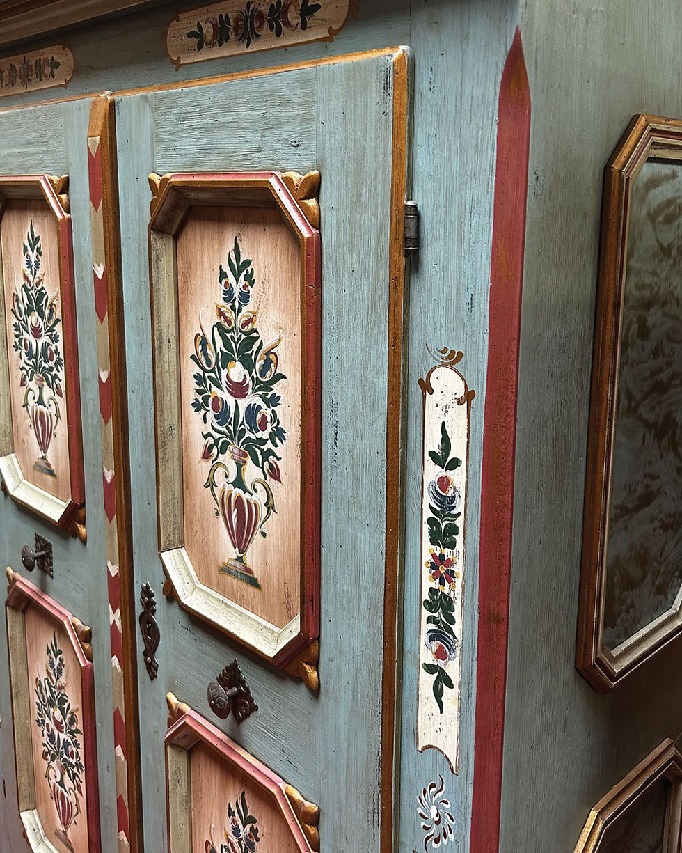 Miniature : Antique Austrian Tyrol Painted Armoire