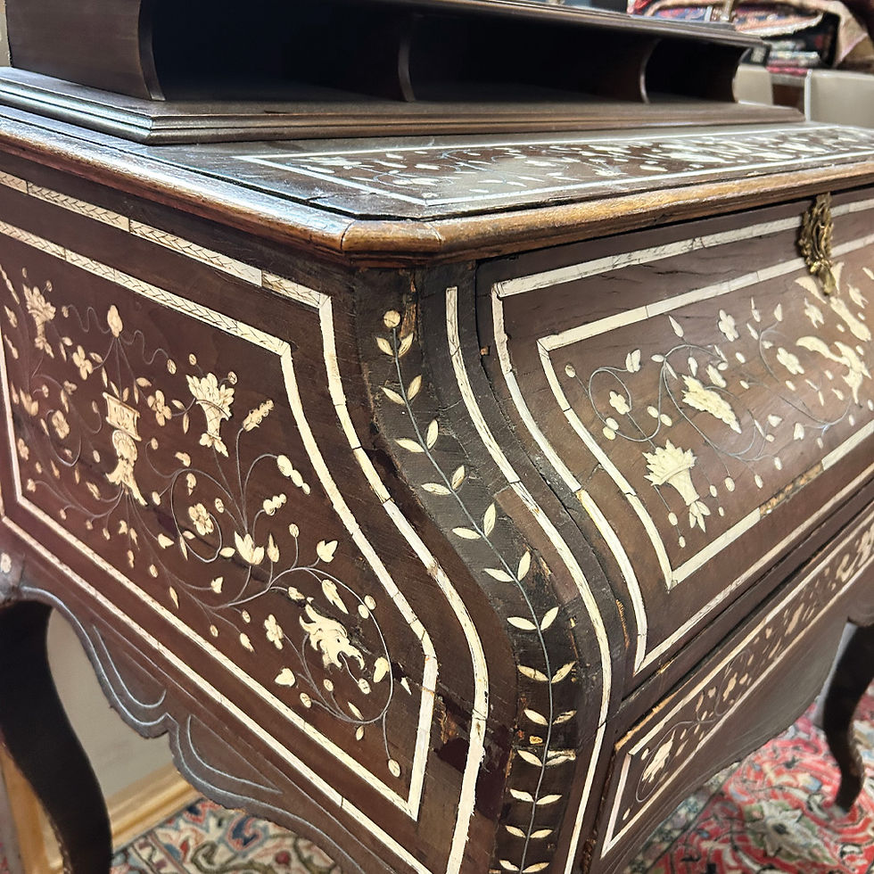 Miniature : 19th Century French Louis XV Style Marquetry Secretary Desk with Fine Inlay
