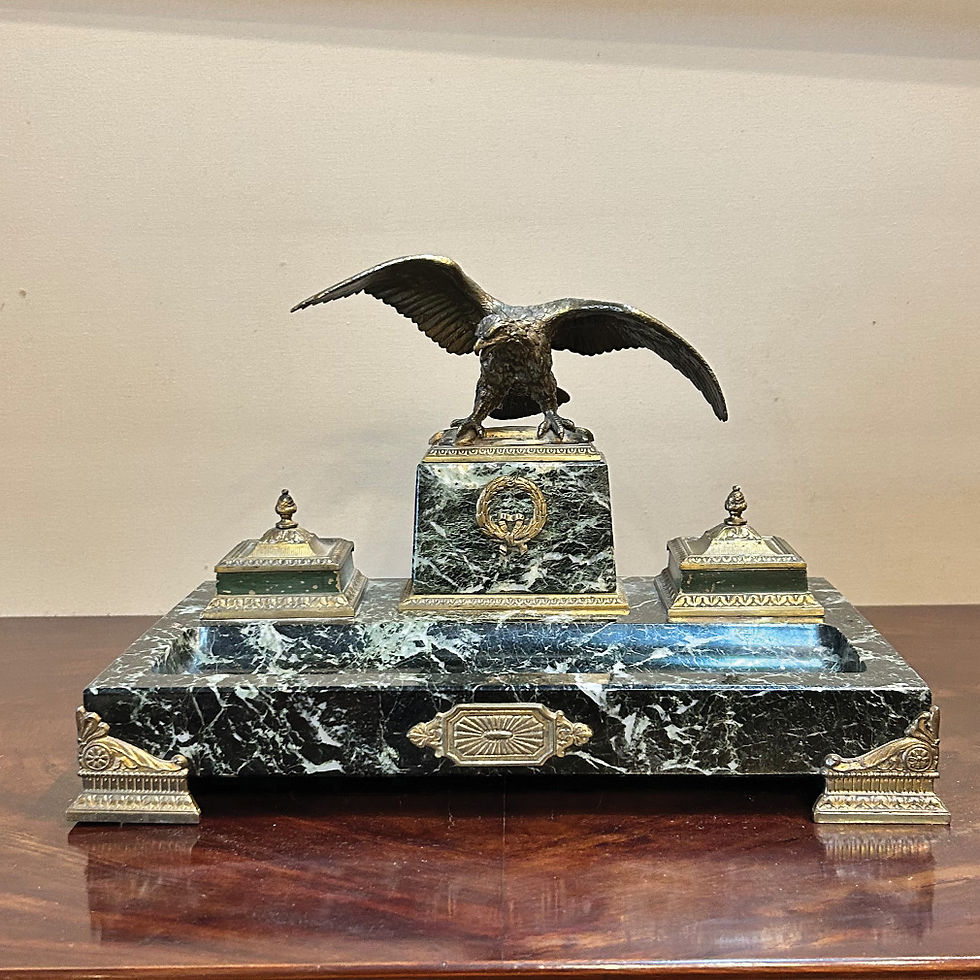 Napoléon III Marble & Bronze Eagle Inkstand
