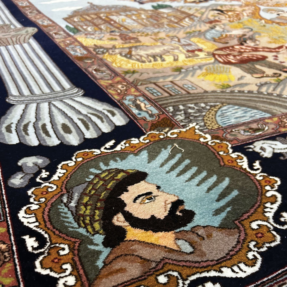 Miniature : Persian Legendary Figurative Handwoven Rug – Wool on Cotton