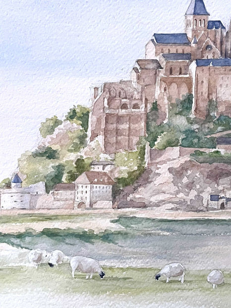 Aquarelle mont saint michel