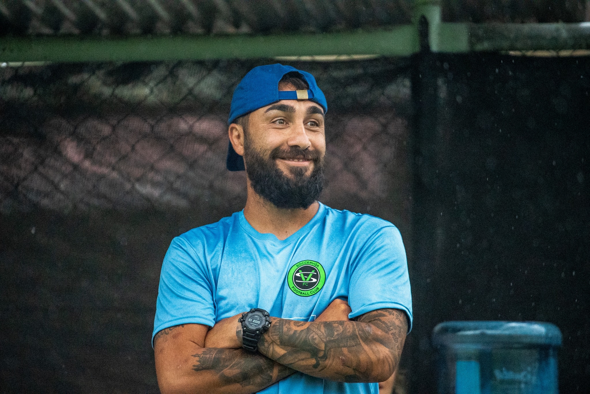 Joe Funicello coaching on the field at SoccerViza Development Center