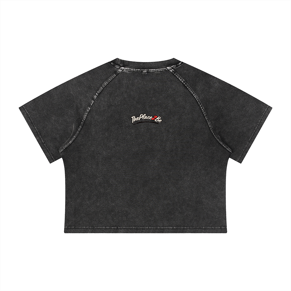 Thumbnail: ThePlace2Be Mineral Wash Raglan Crop T-Shirt