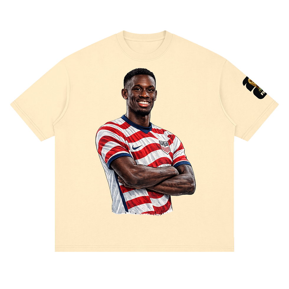 Thumbnail: THEPLACE2BE  FIFA EDITION Streetwear Loose Drop Shoulder T-Shirt (BALOGUN)