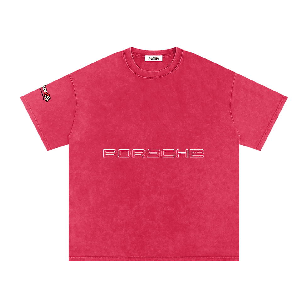 Thumbnail: THEPLACE2BE Snow Washed Oversized Cotton T-Shirt (PORSCHE)