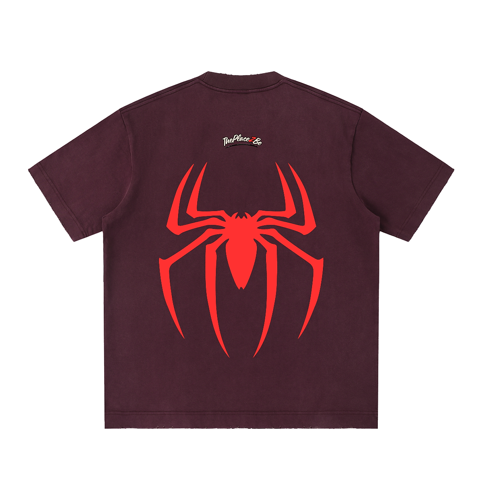 Thumbnail: THEPLACE2BE Heavyweight Vintage Washed Frayed T-Shirt (SPIDER-MAN)