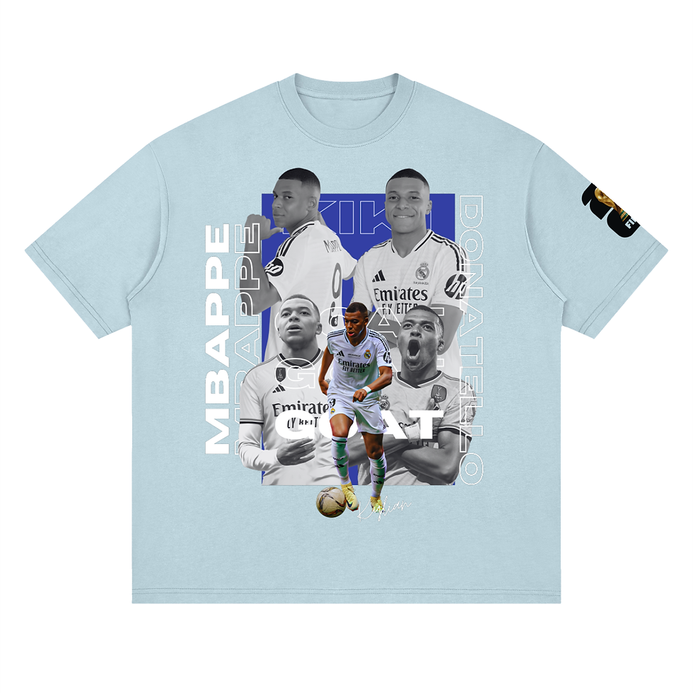 Thumbnail: THEPLACE2BE FIFA EDITION Streetwear Loose Drop Shoulder T-Shirt (MBAPPE)