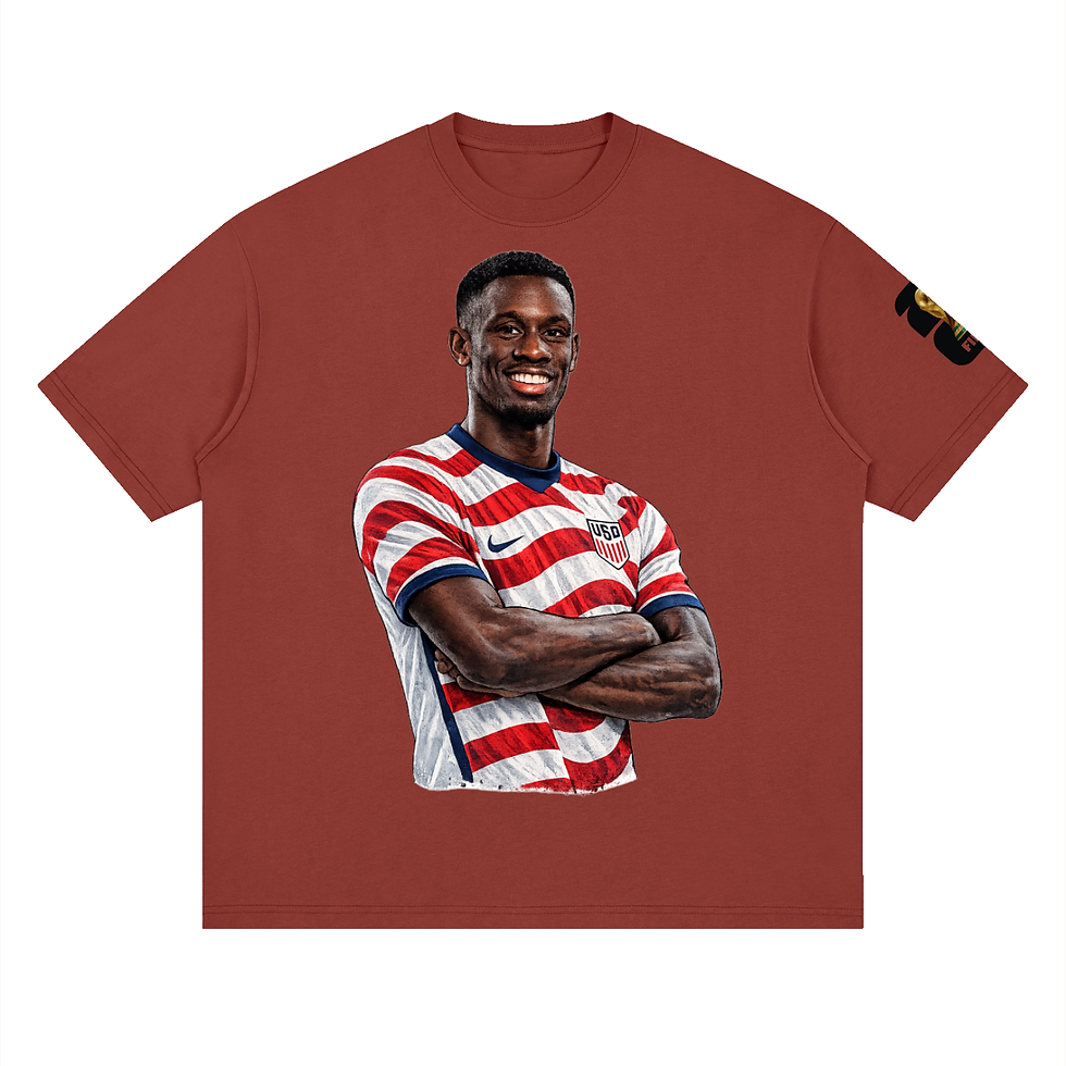 Thumbnail: THEPLACE2BE  FIFA EDITION Streetwear Loose Drop Shoulder T-Shirt (BALOGUN)