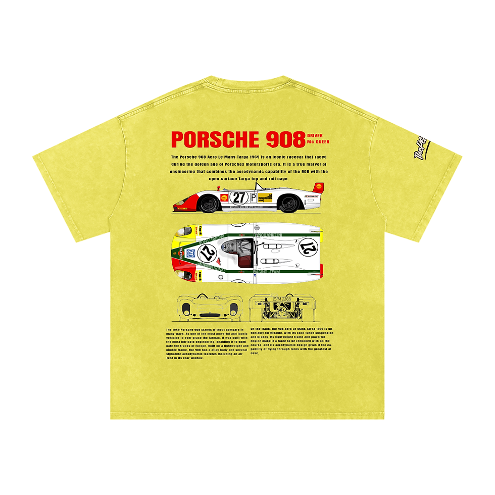 Thumbnail: THEPLACE2BE Snow Washed Oversized Cotton T-Shirt (PORSCHE-908)