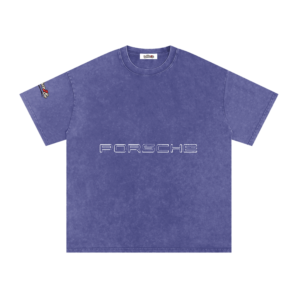 Thumbnail: THEPLACE2BE Snow Washed Oversized Cotton T-Shirt (PORSCHE)