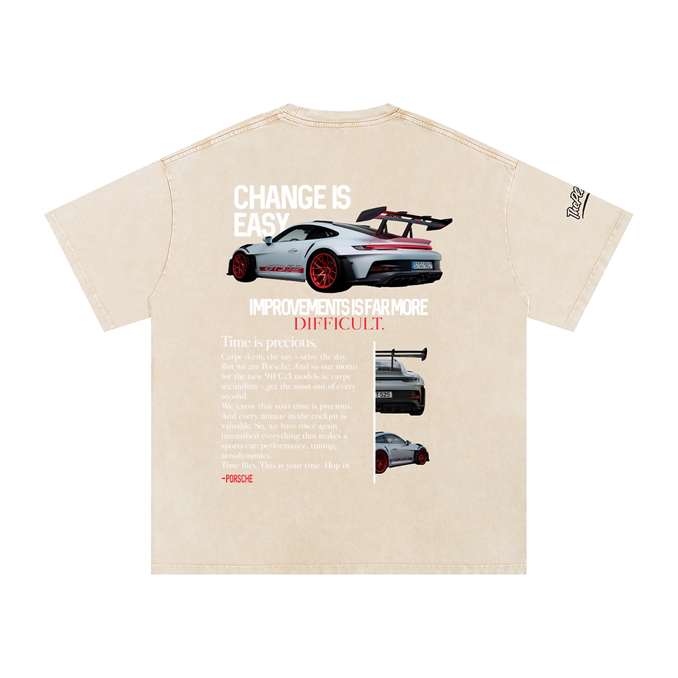 Thumbnail: THEPLACE2BE Snow Washed Oversized Cotton T-Shirt (PORCSHE)