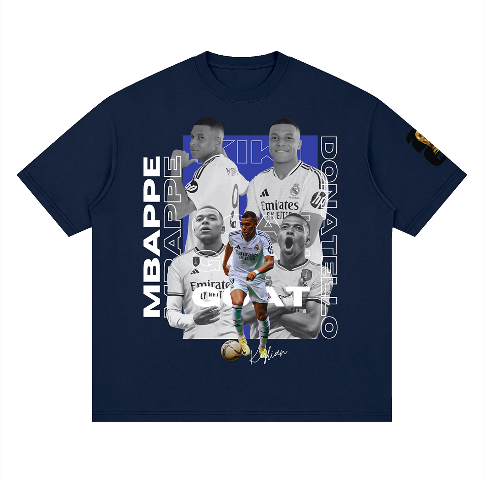 Thumbnail: THEPLACE2BE FIFA EDITION Streetwear Loose Drop Shoulder T-Shirt (MBAPPE)