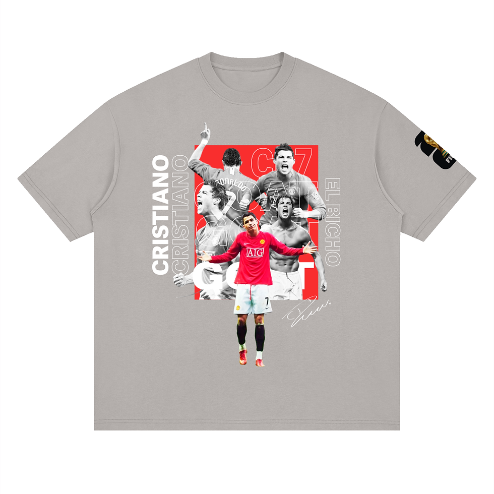 Thumbnail: THEPLACE2BE FIFA EDITION Streetwear Loose Drop Shoulder T-Shirt (Ronaldo)