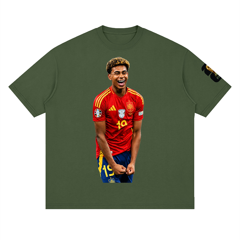 Thumbnail: THEPLACE2BE FIFA EDITION Streetwear Loose Drop Shoulder T-Shirt (YAMAL)