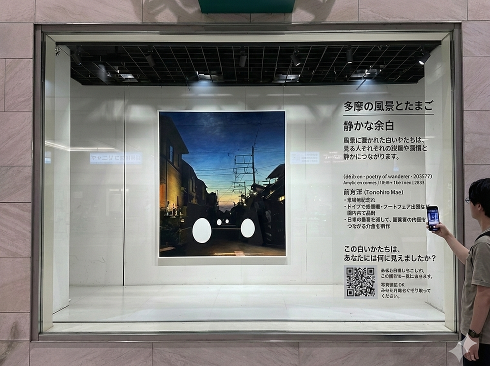 前友洋個展 2026年1月7日〜。多摩の風景に現れるたまごが、鑑賞者の内側に静かな余白をひらきます。グランデュオ立川SWも同時展示。完全予約制!