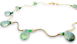 Green amethyst emerald necklace
