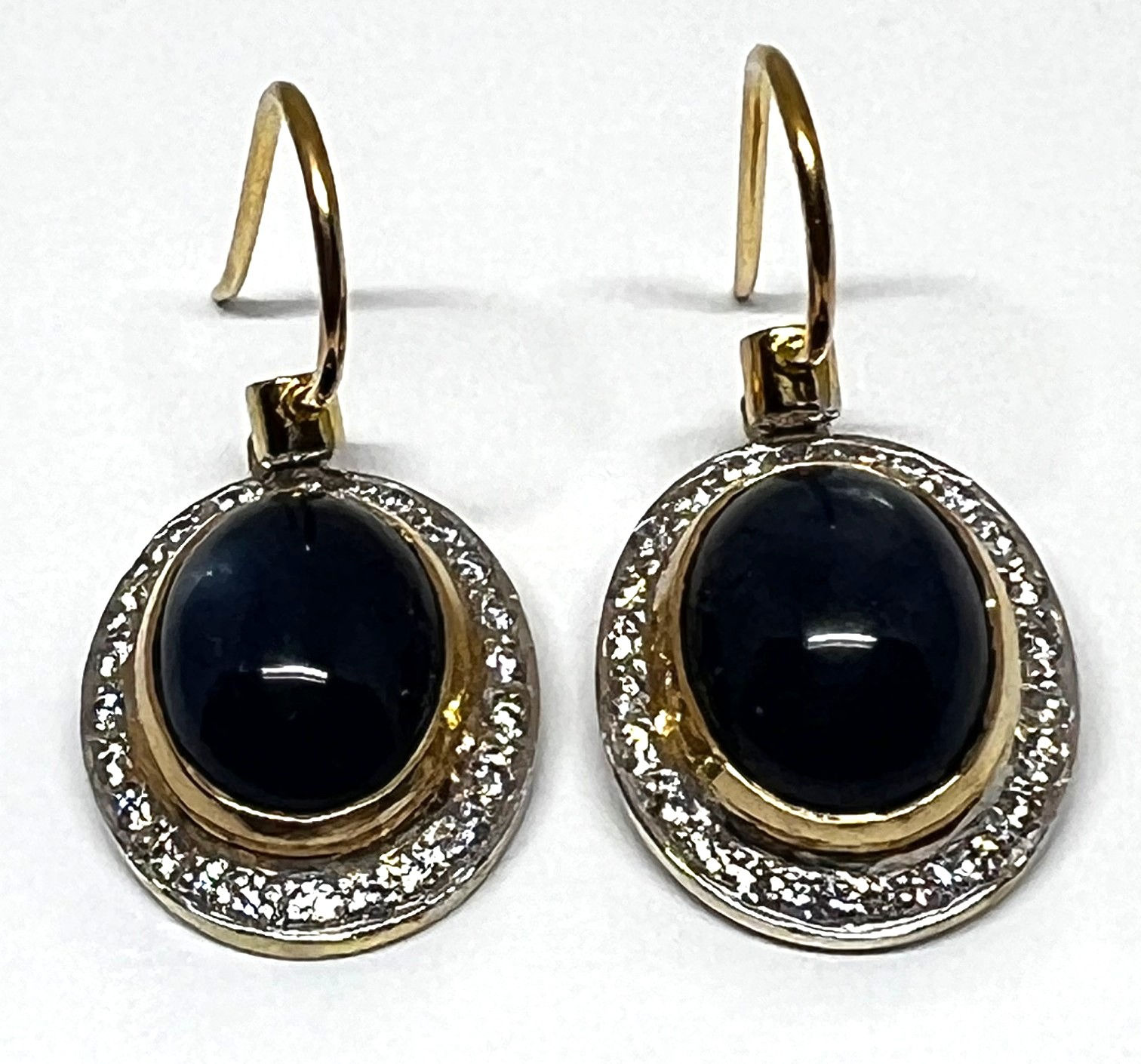 Sapphire diamond drop earrings