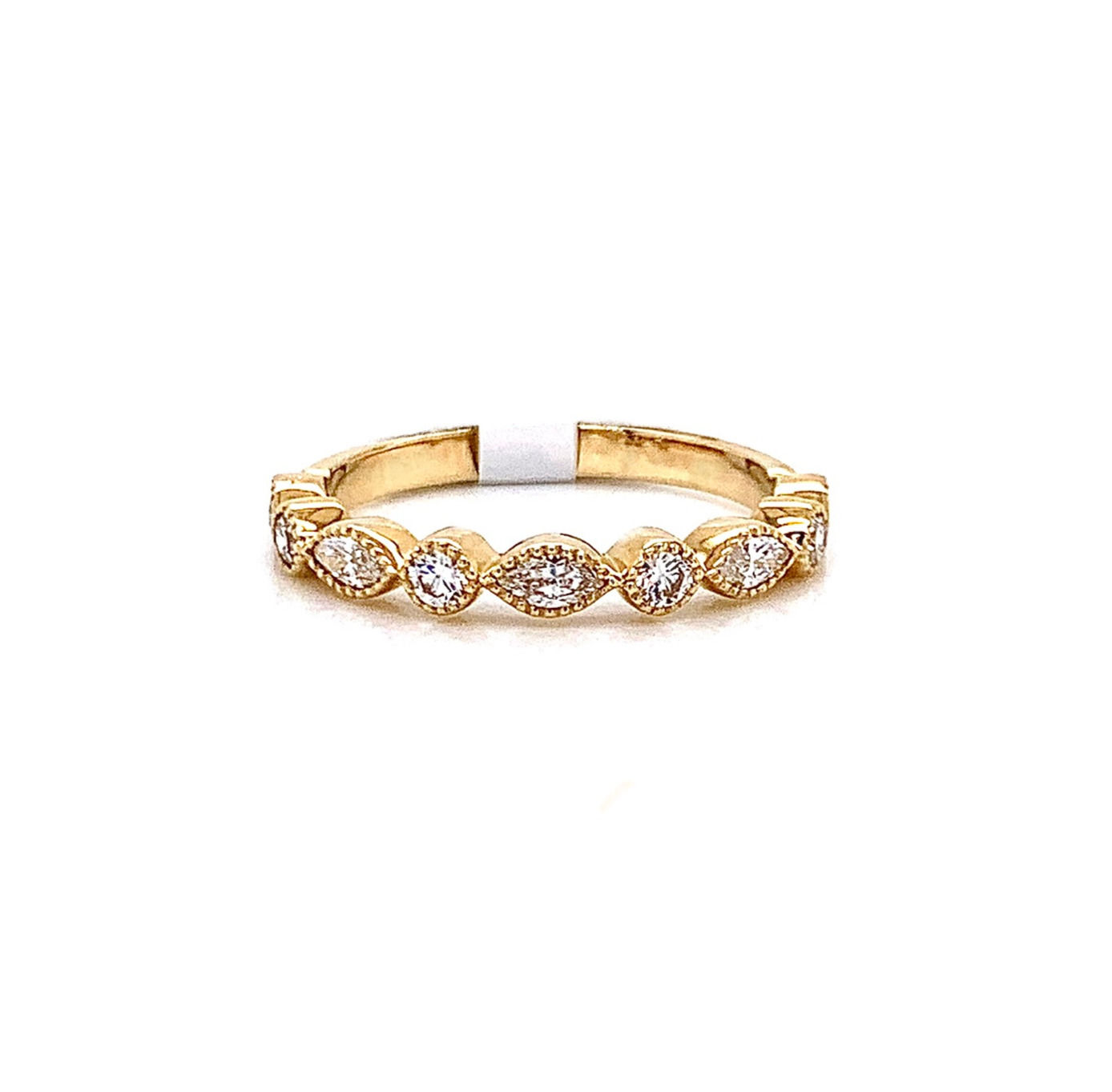 14kt Yellow Gold Ladies Vintage Style Diamond Band