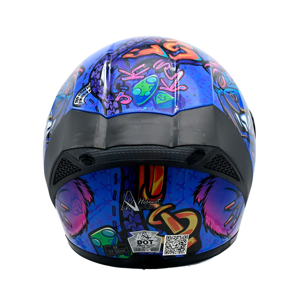 Miniatura: Casco bear azul vista trasera