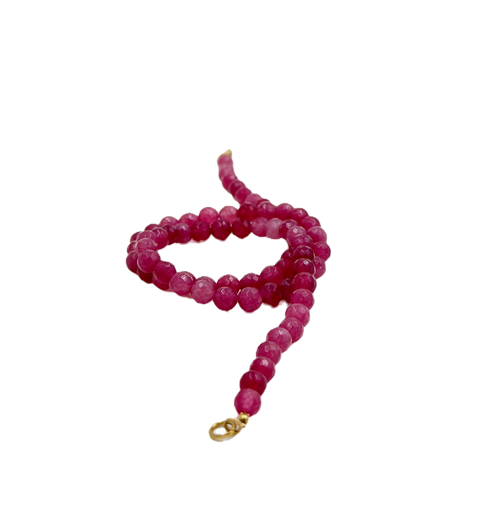 Zijaanzicht rasberry oorbel