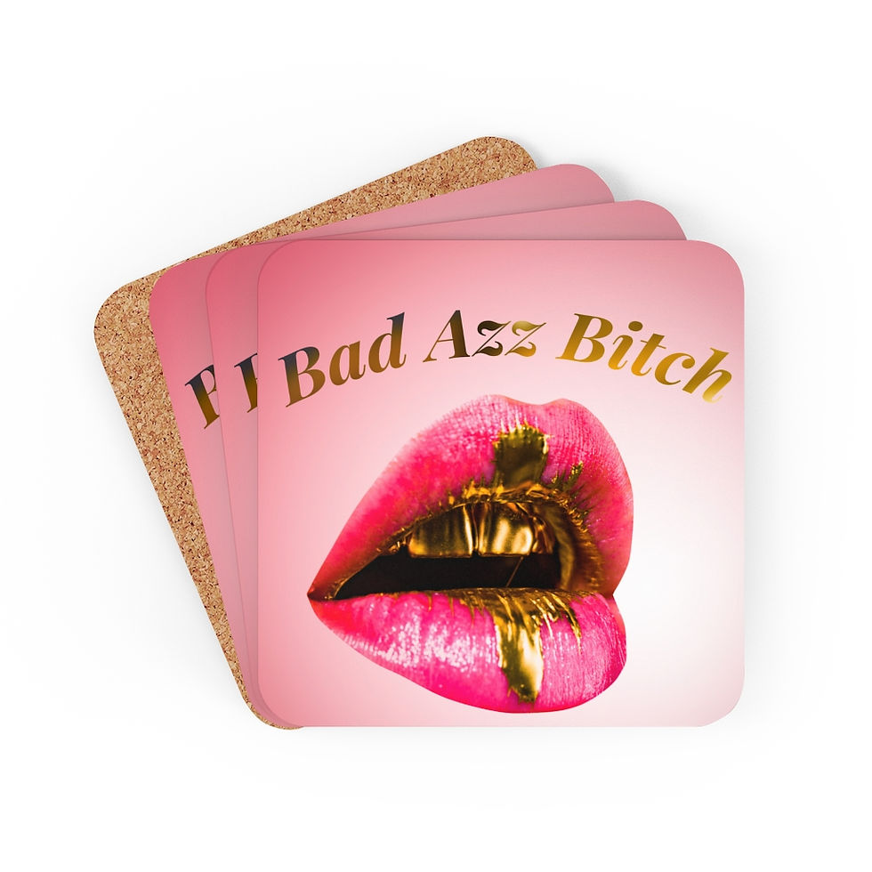 Thumbnail: Bad Azz Bitch Corkwood Coaster Set