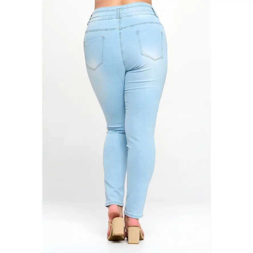 Thumbnail: Slimming High Waisted Skinny Jeans by Blue Turtle