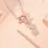 Thumbnail: Moissanite Rose Flower Charm Necklace in 925 Sterling Silver