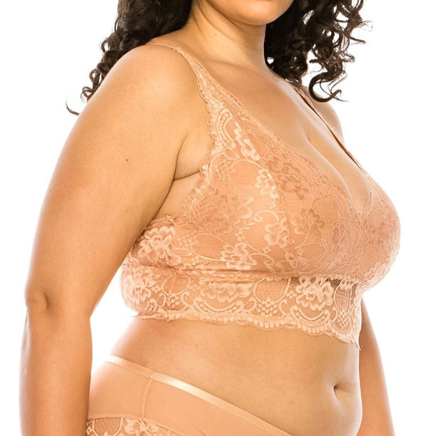 Thumbnail: Floral Lace Bralette- New Color BLACK!