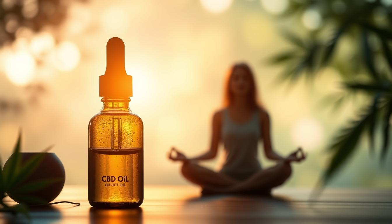Generate an image representing CBD oil being used for managing obsessive thoughts.