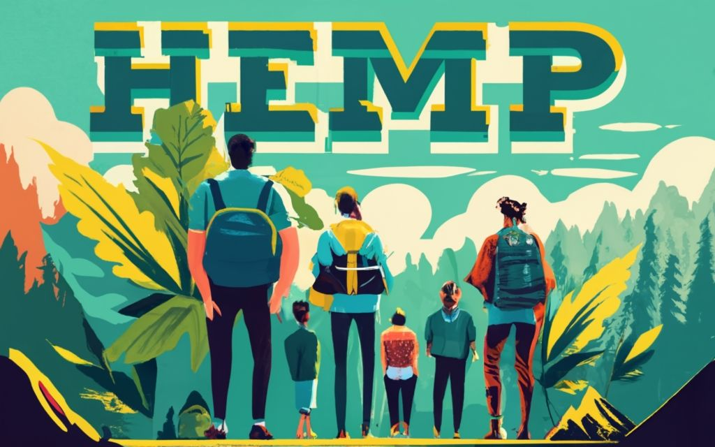 Person catching hemp in the center of a crowd surrounding