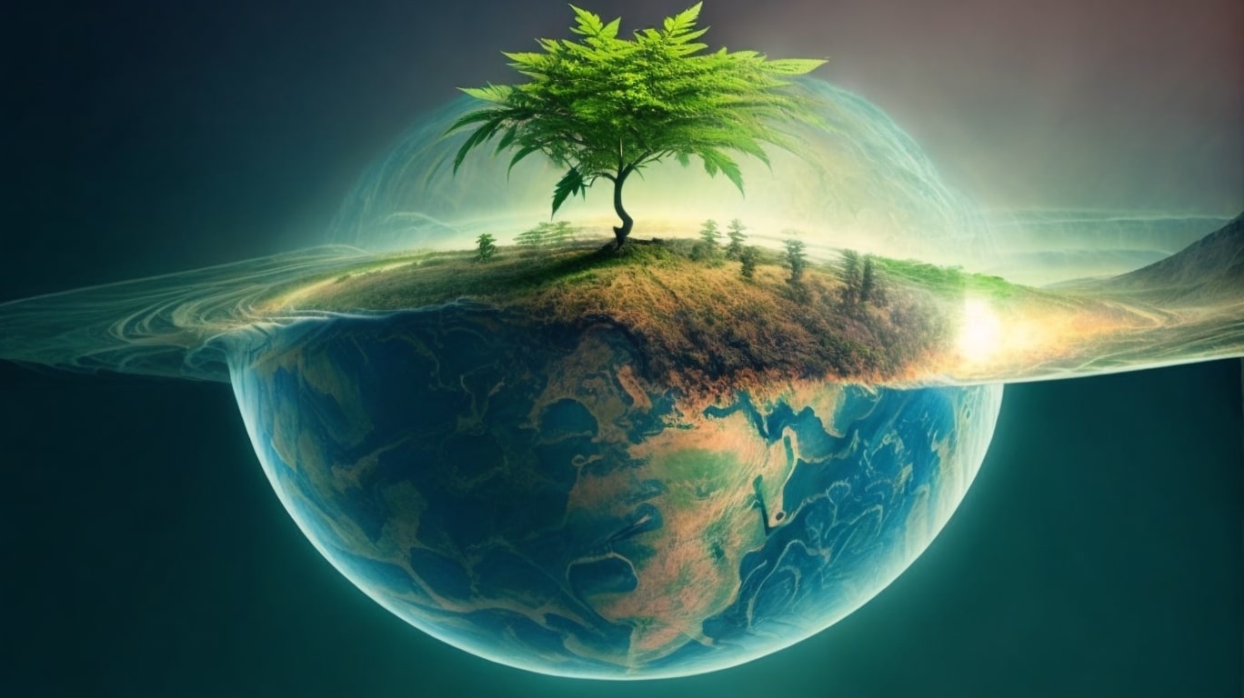 Hemp plant growing on earth , Hemp bio fuels vs Climate Change