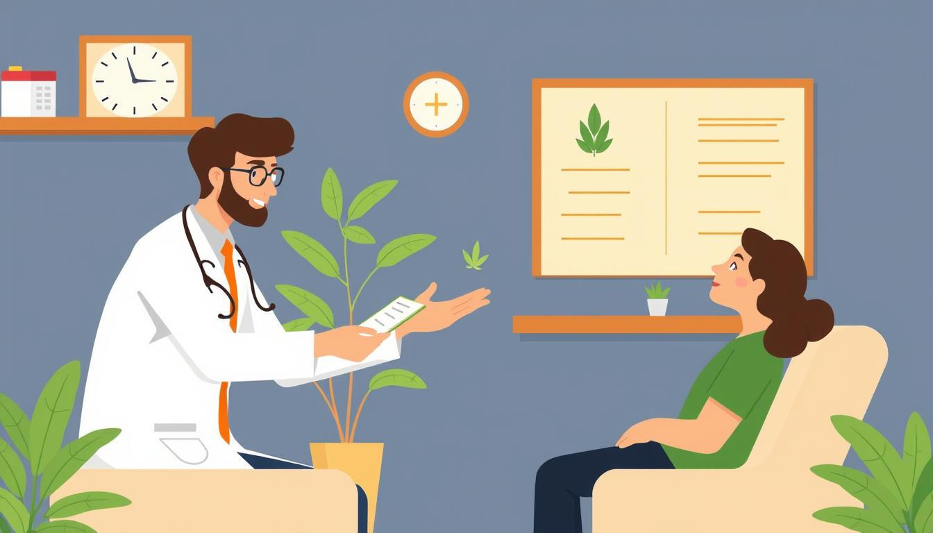 Image of a doctor explaining the benefits of CBD to a patient