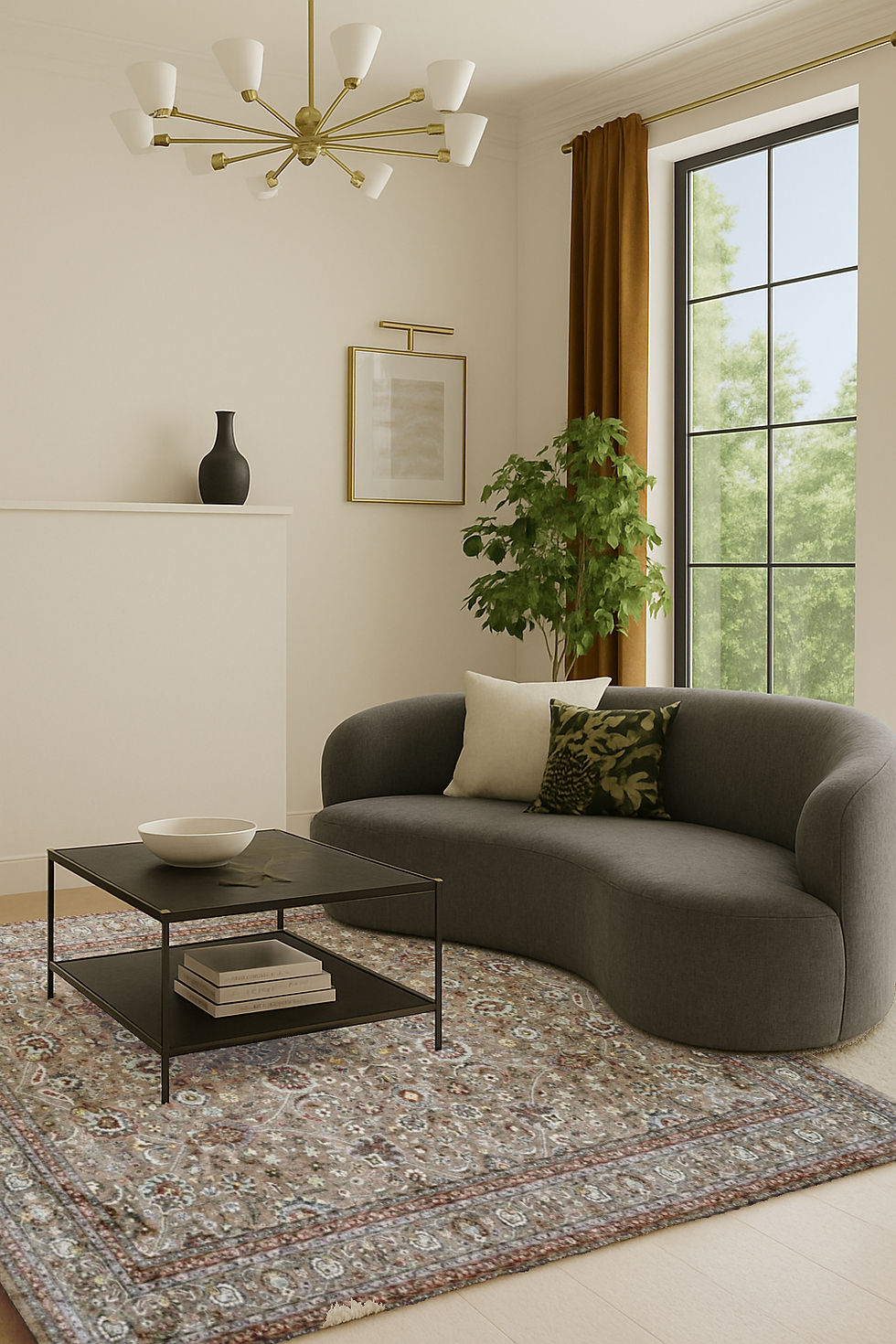 Thumbnail: Beige Arabesque Rug