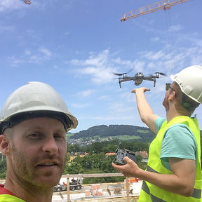 Luftaufnahmen auf der Baustelle