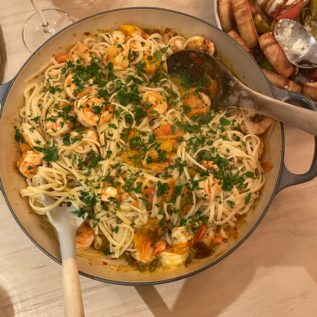 Shrimp Lemon Caper Linguine