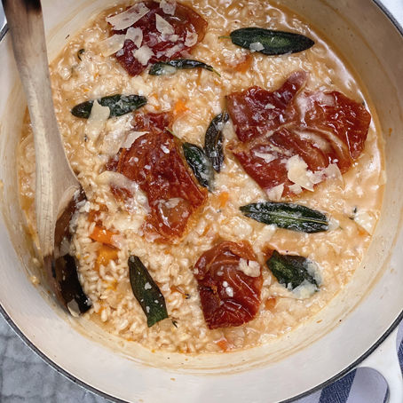 Butternut Squash Risotto with Crispy Sage & Prosciutto