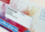 Close-up view of a barcode printed on a letter