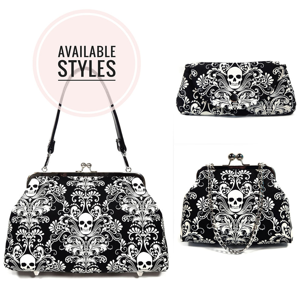 Thumbnail: Gothic Damask Glow-in-the-Dark Wallet/Makeup Bag