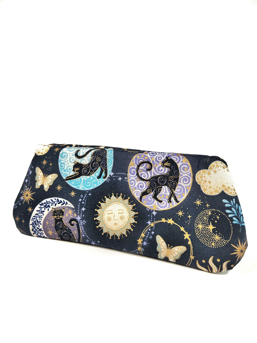 Thumbnail: Black Cat Celestial Moon Wallet, Mystical Cosmos Makeup Bag