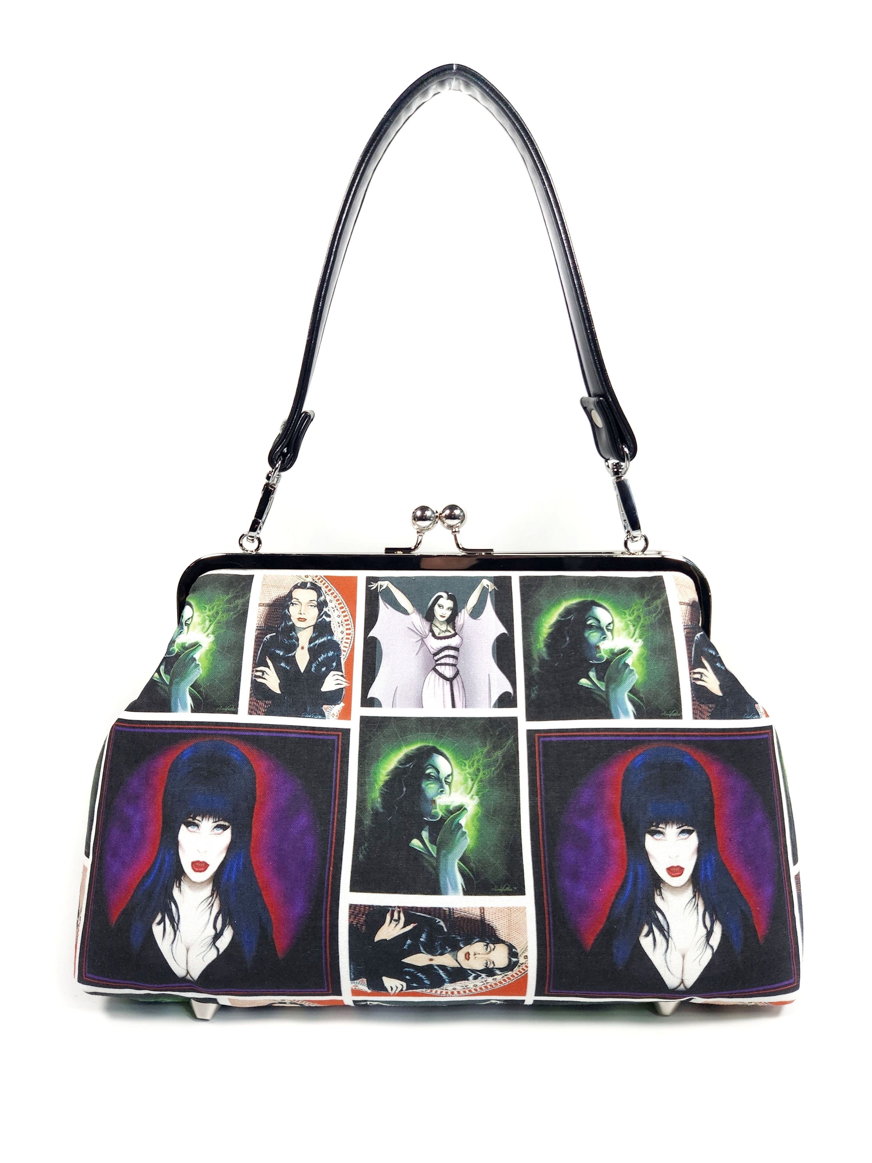 Gothic Vixens Large Kisslock Purse Featuring Classic Goth Girl Icons