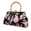 Thumbnail: Tropical Pink & Black Palm Kisslock Purse with Bamboo Handle