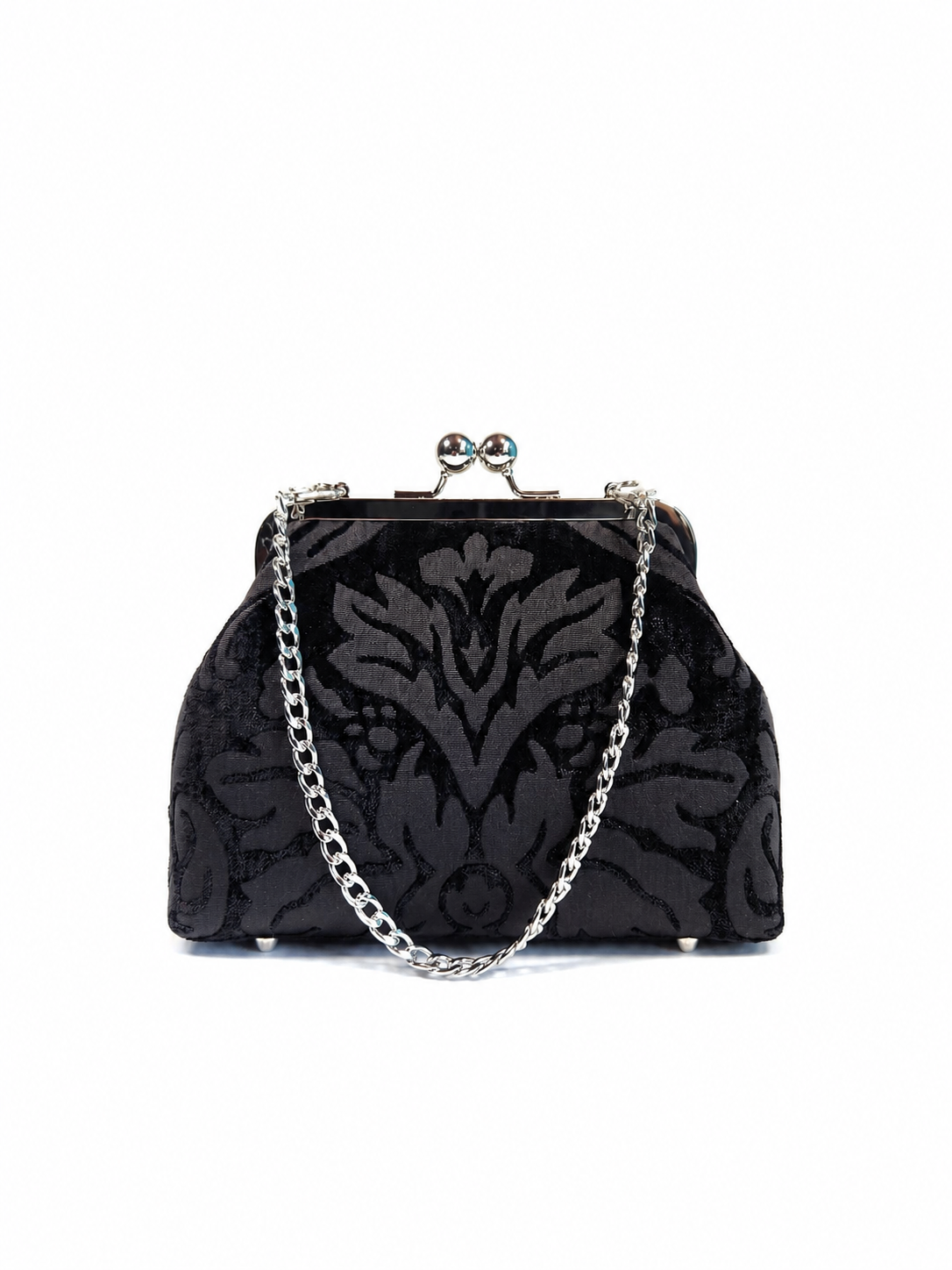 Victorian Gothic Romance Chenille Kisslock Clutch Purse Evening Bag 
