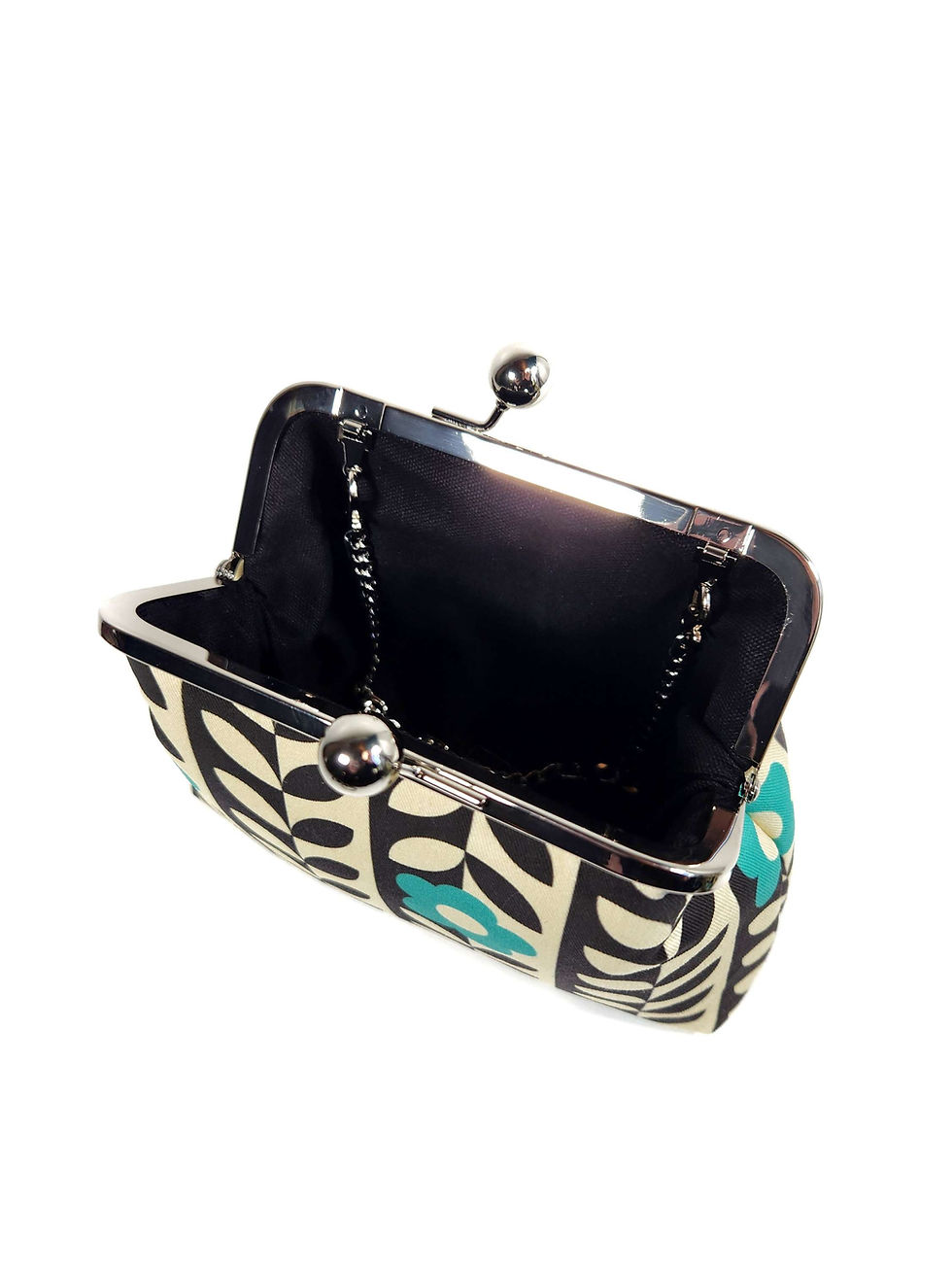 Thumbnail: Mod Girl Turquoise Floral Kisslock Clutch Purse