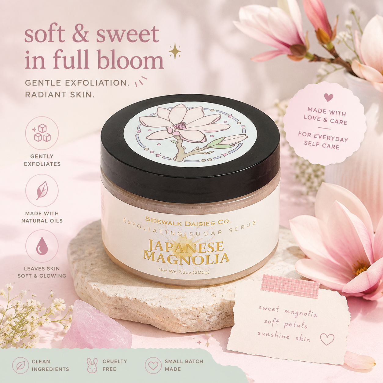 Exfoliating Sugar Scrub - Japanese Magnolia Scented